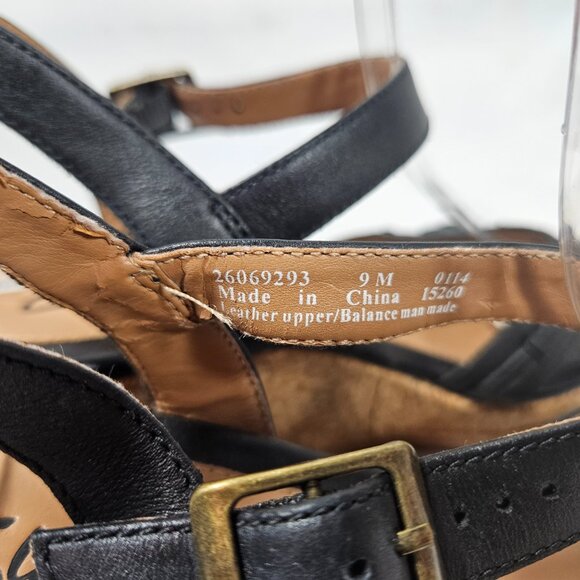 Clarks Black Sandal Cork Wedges Heels Women's Size 9 26069293 - Picture 5 of 9